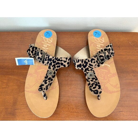 NWT Blowfish Womens Size 7.5 Malibu Leopard Print Sandals - Picture 1 of 4